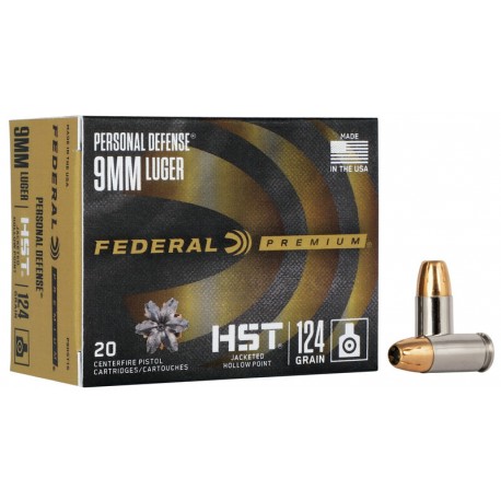 Federal 9mm Luger Hydra Shok JHP 124gr